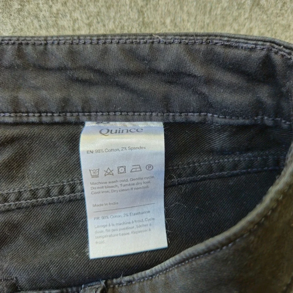 Quince 5-Pocket Pants 30x30 Black Slim Straight Stretch Grunge Indie Sleaze